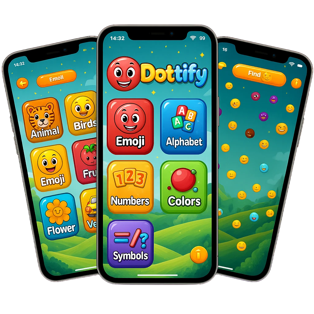 Dottify tap and find speed game on iPhone